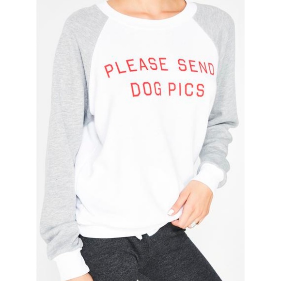 Wildfox Please Send Dog Pics Graphic Sweatshirt - Picture 2 of 7